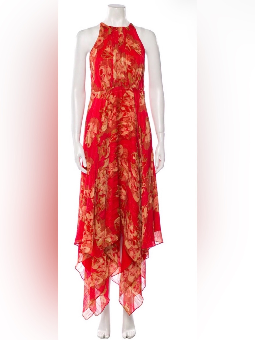 Halston Heritage Floral Red Dress